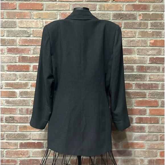 Ellen Tracy / Linda Allard Dark Gray 73% Wool Blazer Size 12 - Picture 2 of 6